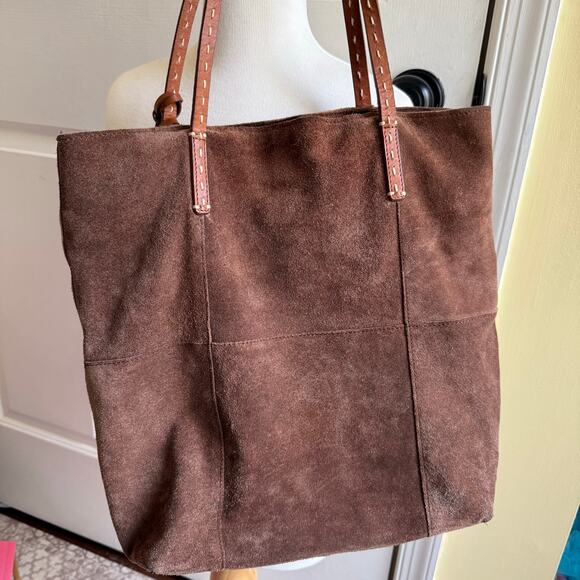 Vintage Dayaday Spain Brown Suede Leather Shoulder Bag Colorful Tassels Boho - Picture 5 of 8